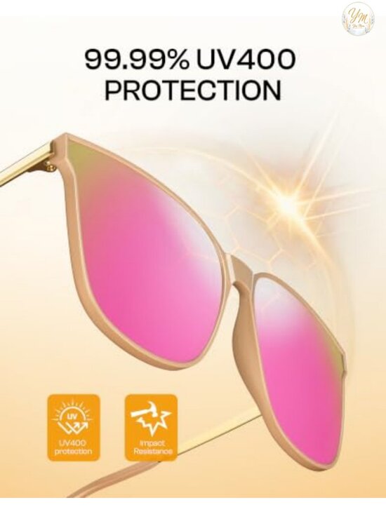 Oversized Polarized Sunglasses for Women Retro Square UV400 Lightweight main image 6